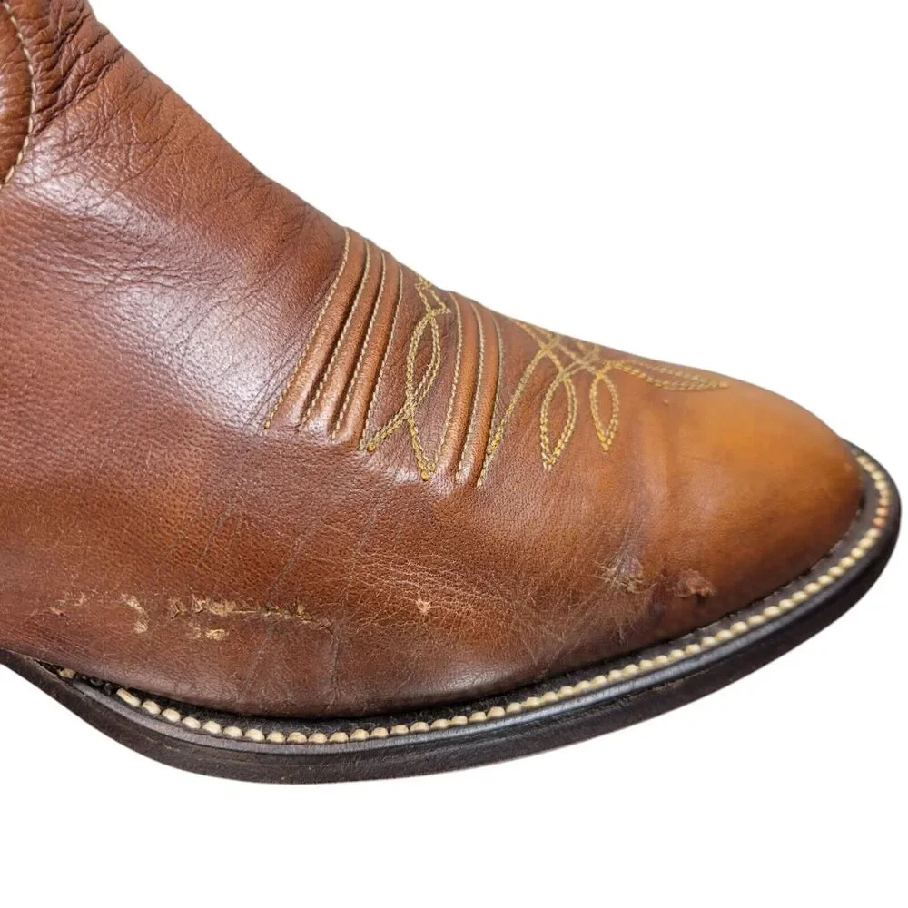 Hondo Men's Brown Goat Leather Cowboy Boots‎ Size 9.5D Western